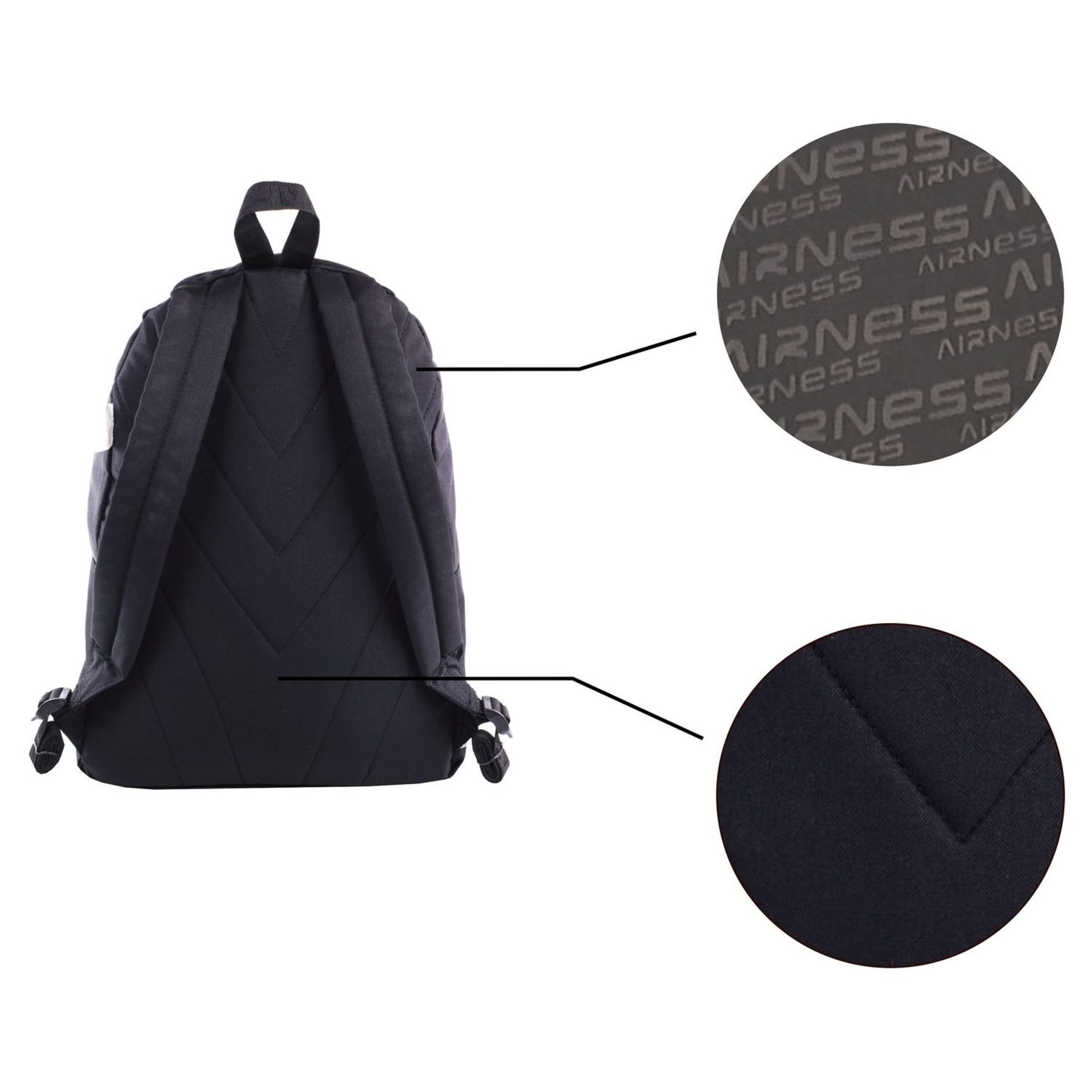 Cartable / Sac à Dos AIRNESS Noir - Neuf, Pour école Ou Sport