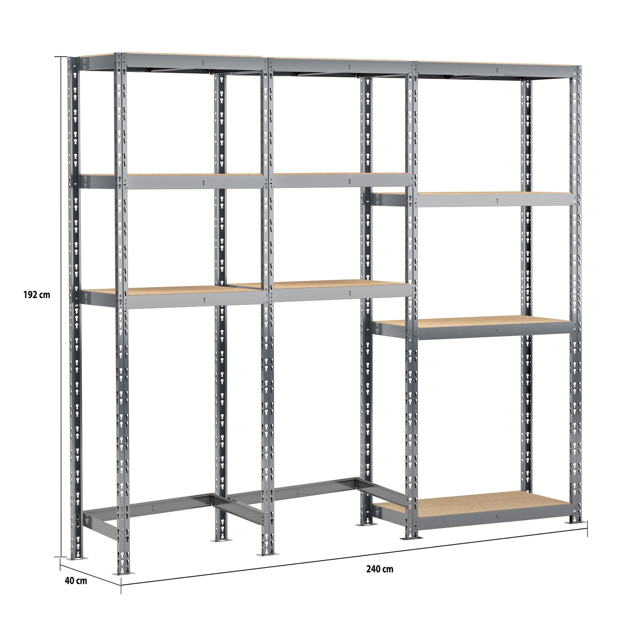 Voir la diapositive 2 : Concept rangement de garage MODULÖ STORAGE SYSTEME EXTENSION 3 étagères 10 plateaux longueur 240 cm