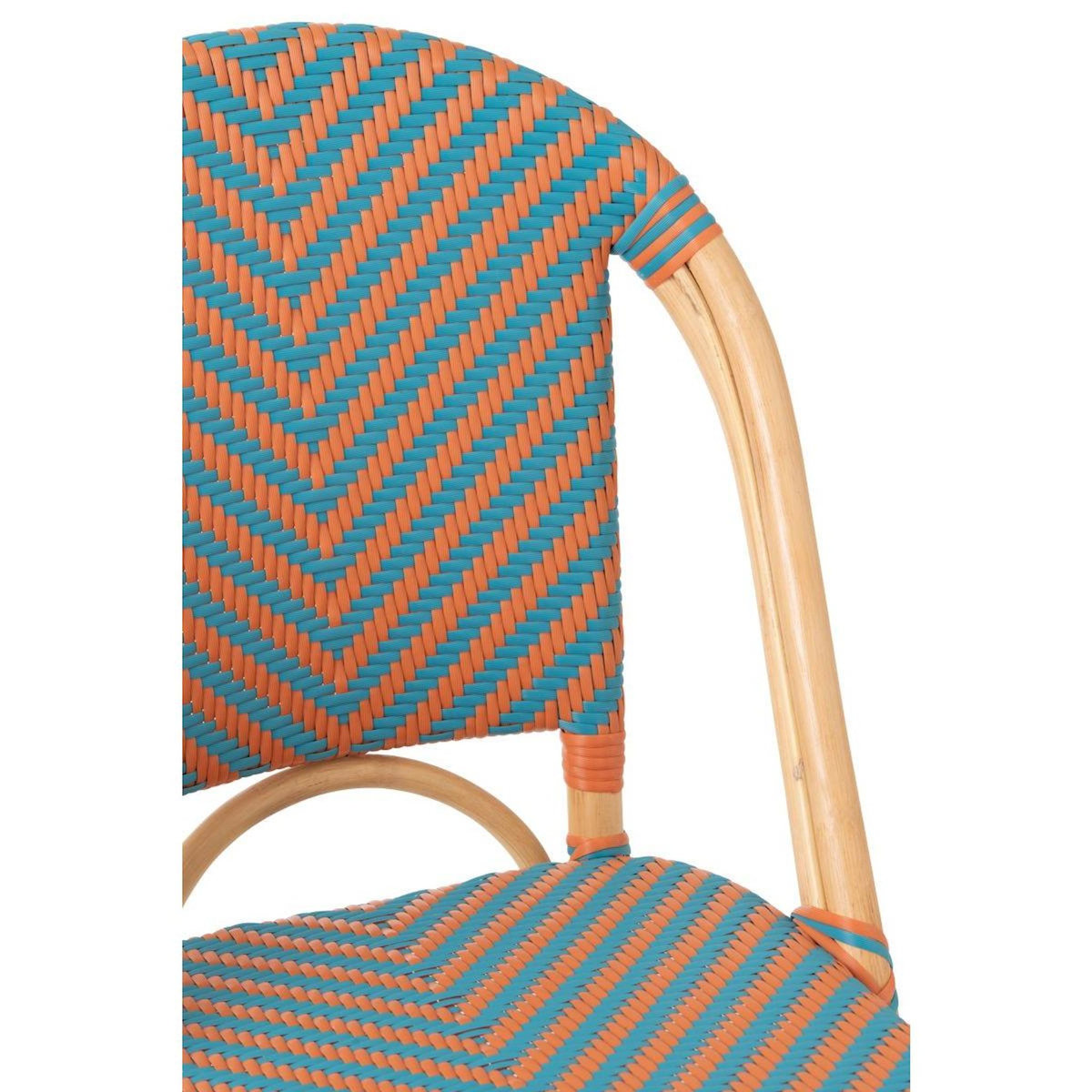 Paris Prix Chaise en Rotin  Geo  86cm Orange & Turquoise