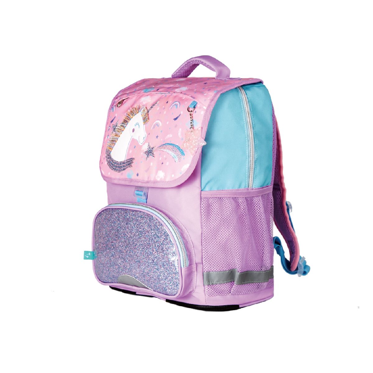 Sac à dos 2 compartiments rose licorne