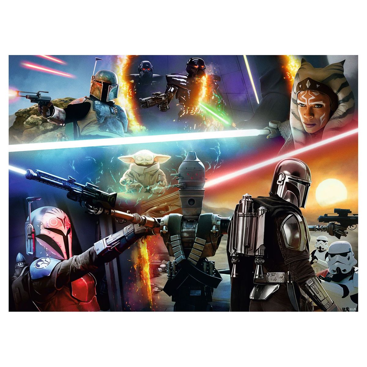 RAVENSBURGER Puzzle 300 pièces XXL - Feux croisés / Star Wars The Mandalorian