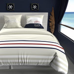 SOLEIL D'OCRE Parure housse de couette en coton 57 Fils MARIN, par Soleil d'ocre. Coloris disponibles : Beige