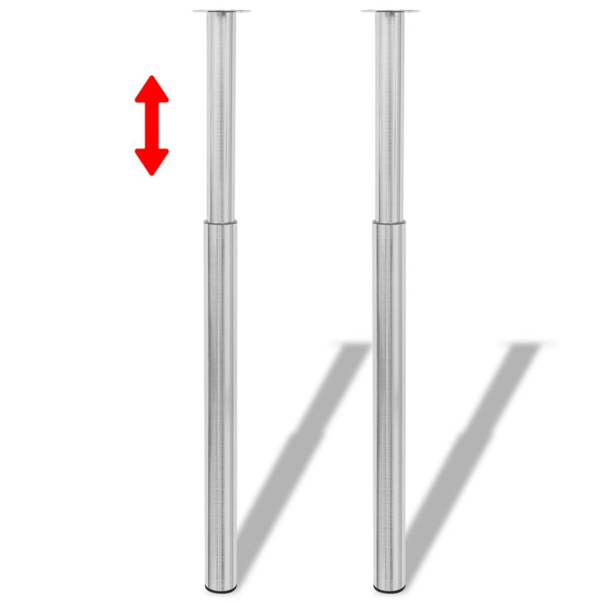 Voir la diapositive 1 : VIDAXL Pieds de table telescopiques Nickel brosse  710 mm - 1100 mm