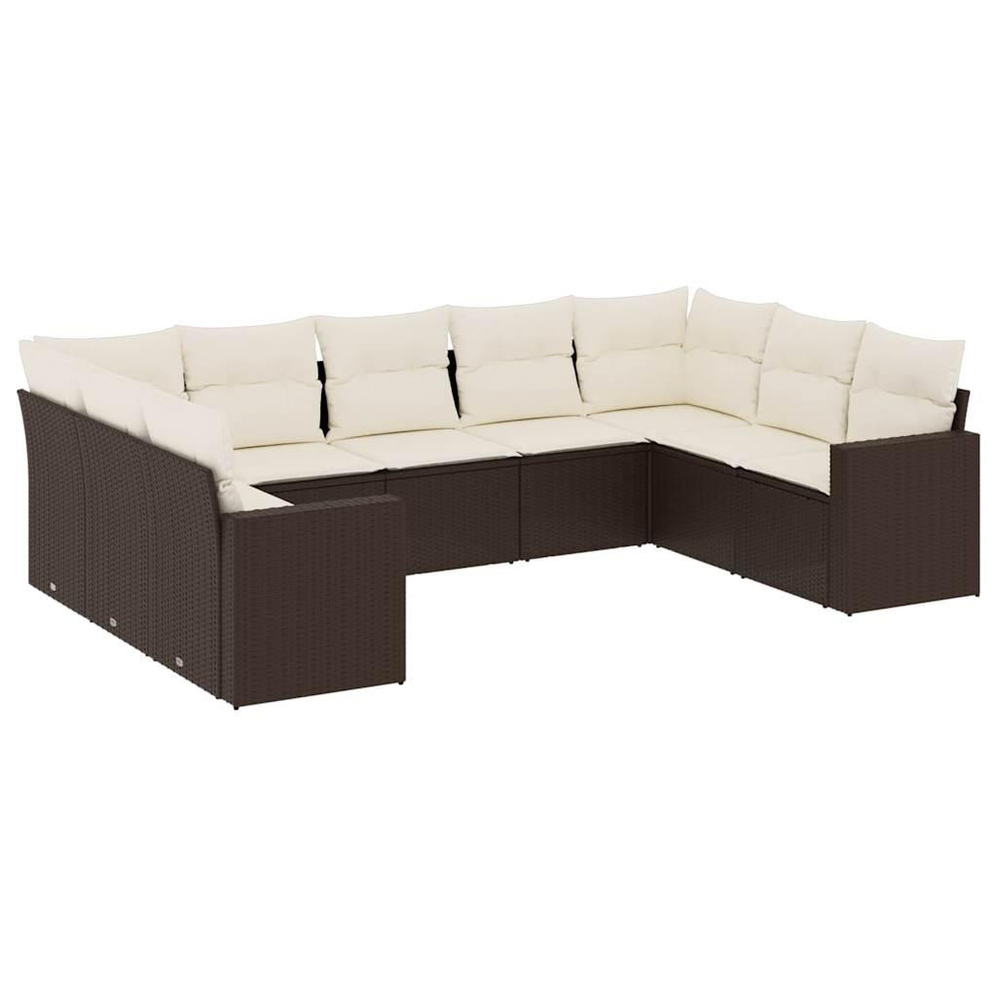 Voir la diapositive 2 : VIDAXL Salon de jardin avec coussins 9 pcs marron resine tressee