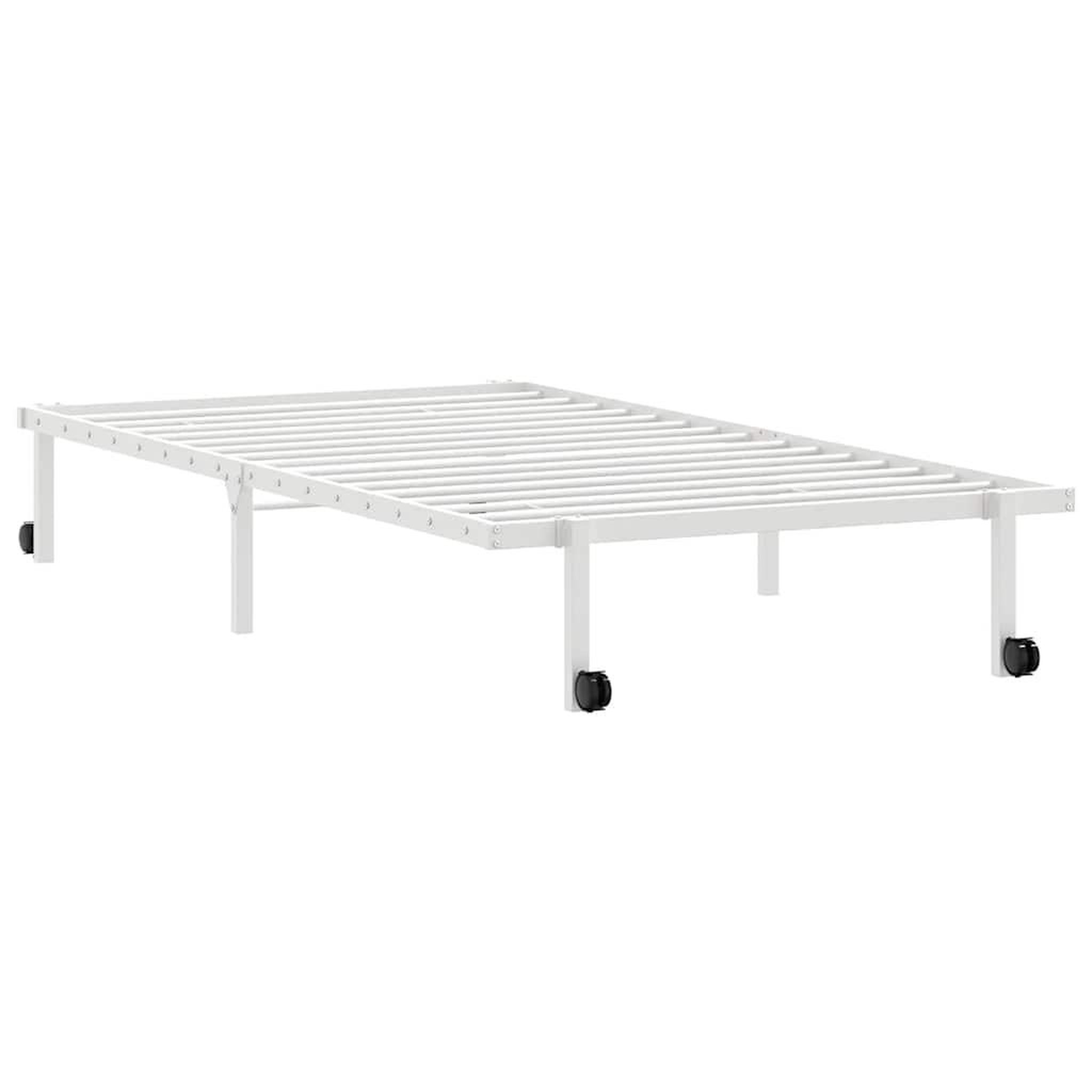 Voir la diapositive 5 : VIDAXL Cadre de lit sans matelas pliable blanc 100x190 cm acier