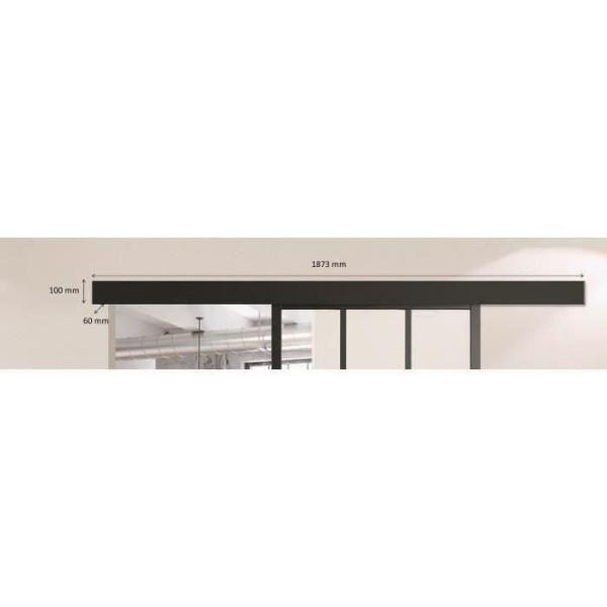 Voir la diapositive 3 : OPTIMUM Optimum - kit porte coulissante + rail + bandeau atelier - h 204 x l 93 x p 4 cm - noir verre transparent
