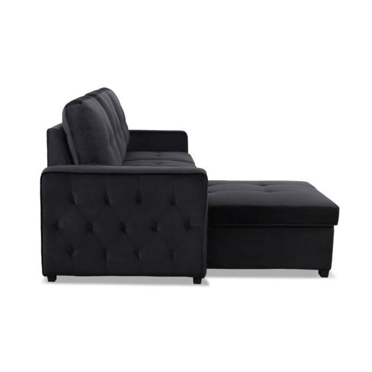 Paris Prix Canapé d'Angle Convertible  Rabano  230cm Noir