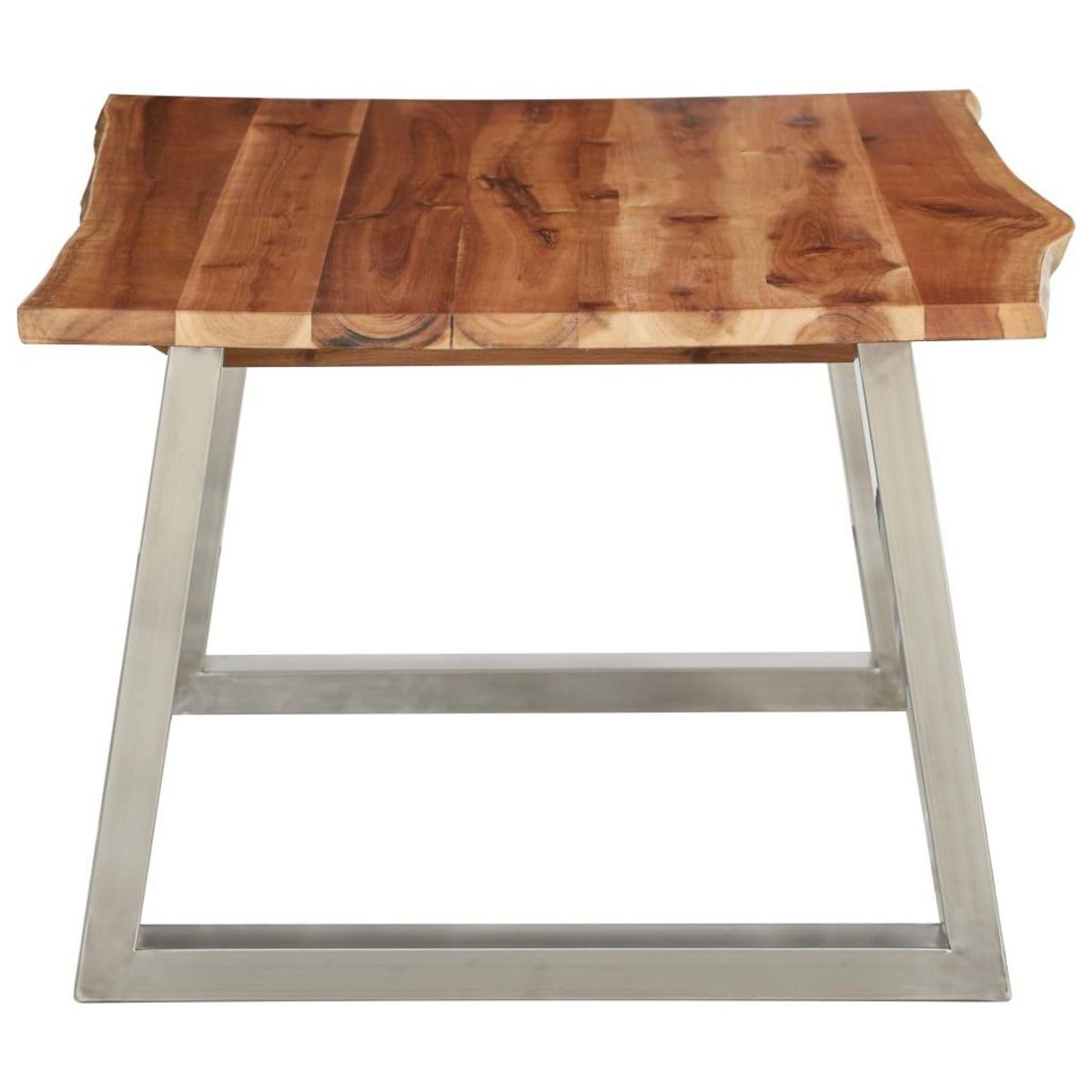 VIDAXL Table basse 100x60x40 cm Bois d'acacia et acier inoxydable