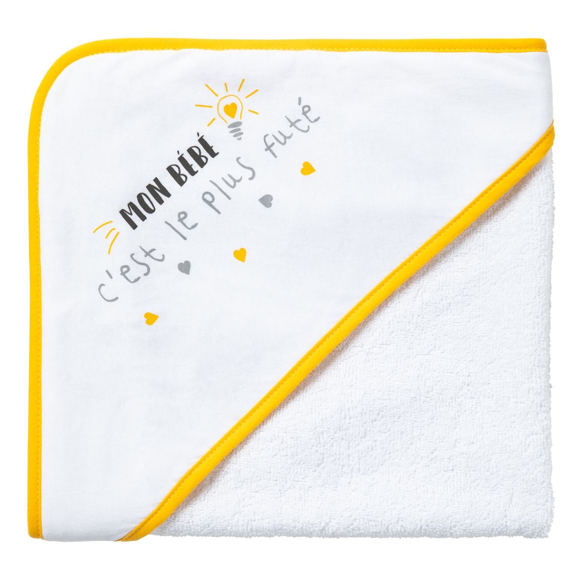Babycalin Cape de bain bébé 70x70cm Message Bébé 