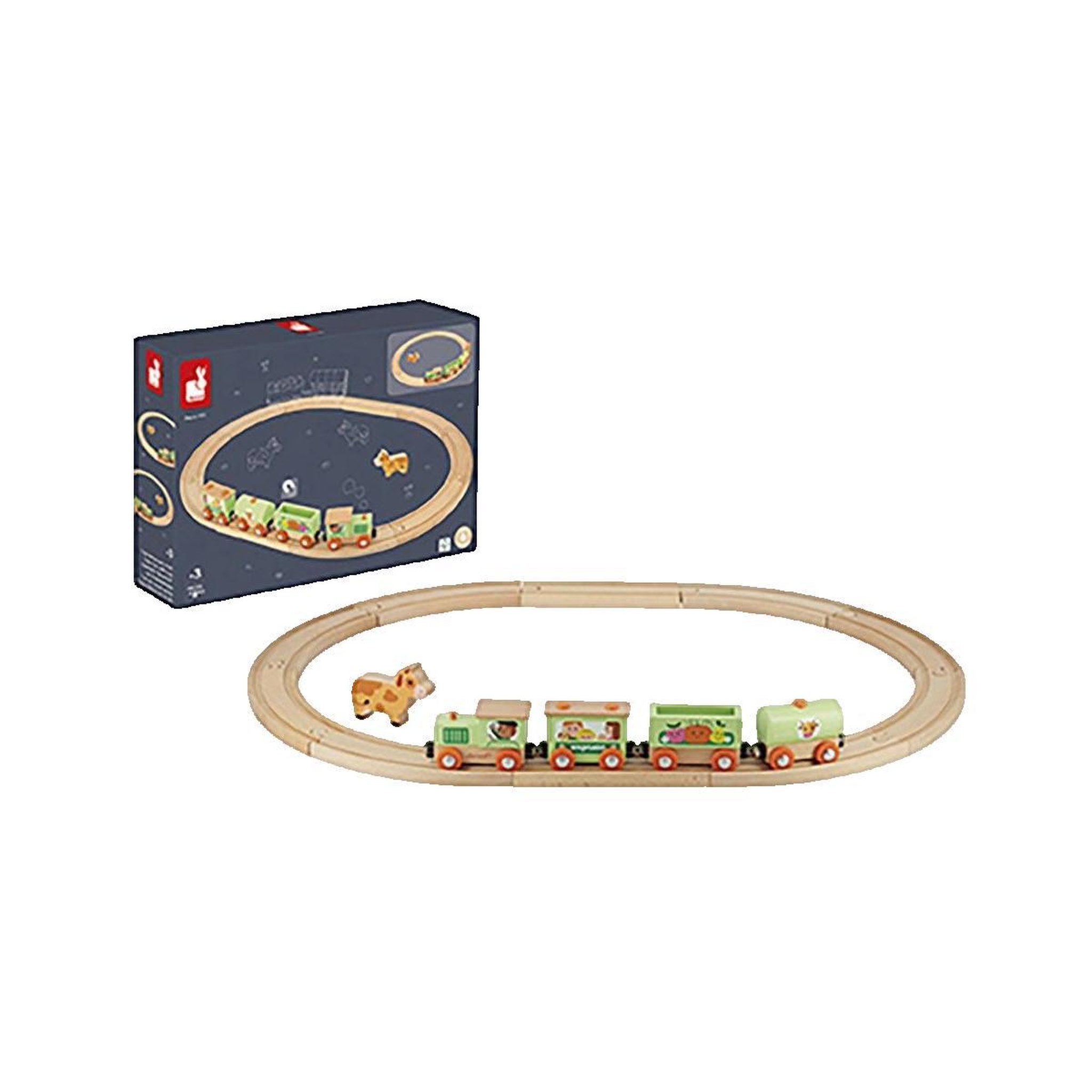 Voir la diapositive 2 : JANOD Circuit de train Janod en bois