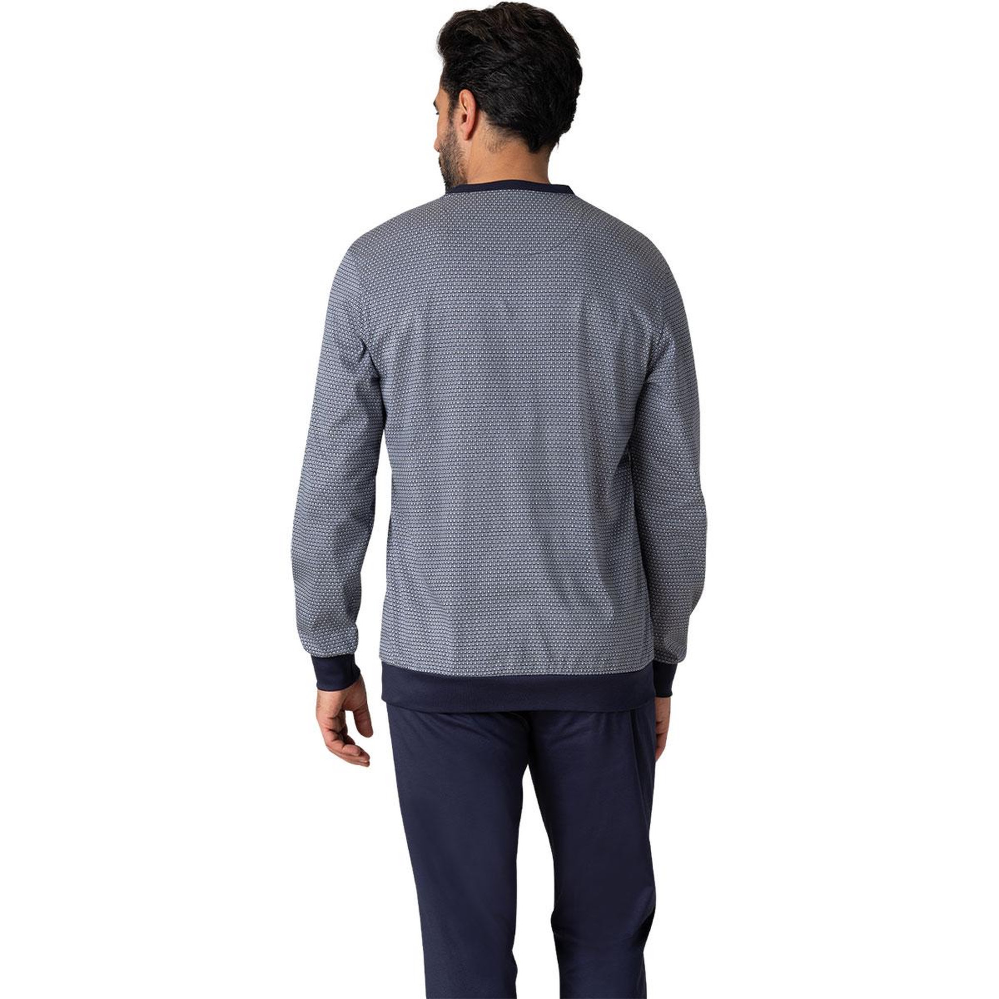 Voir la diapositive 3 : Eminence Pyjama long col rond homme Mercerisé