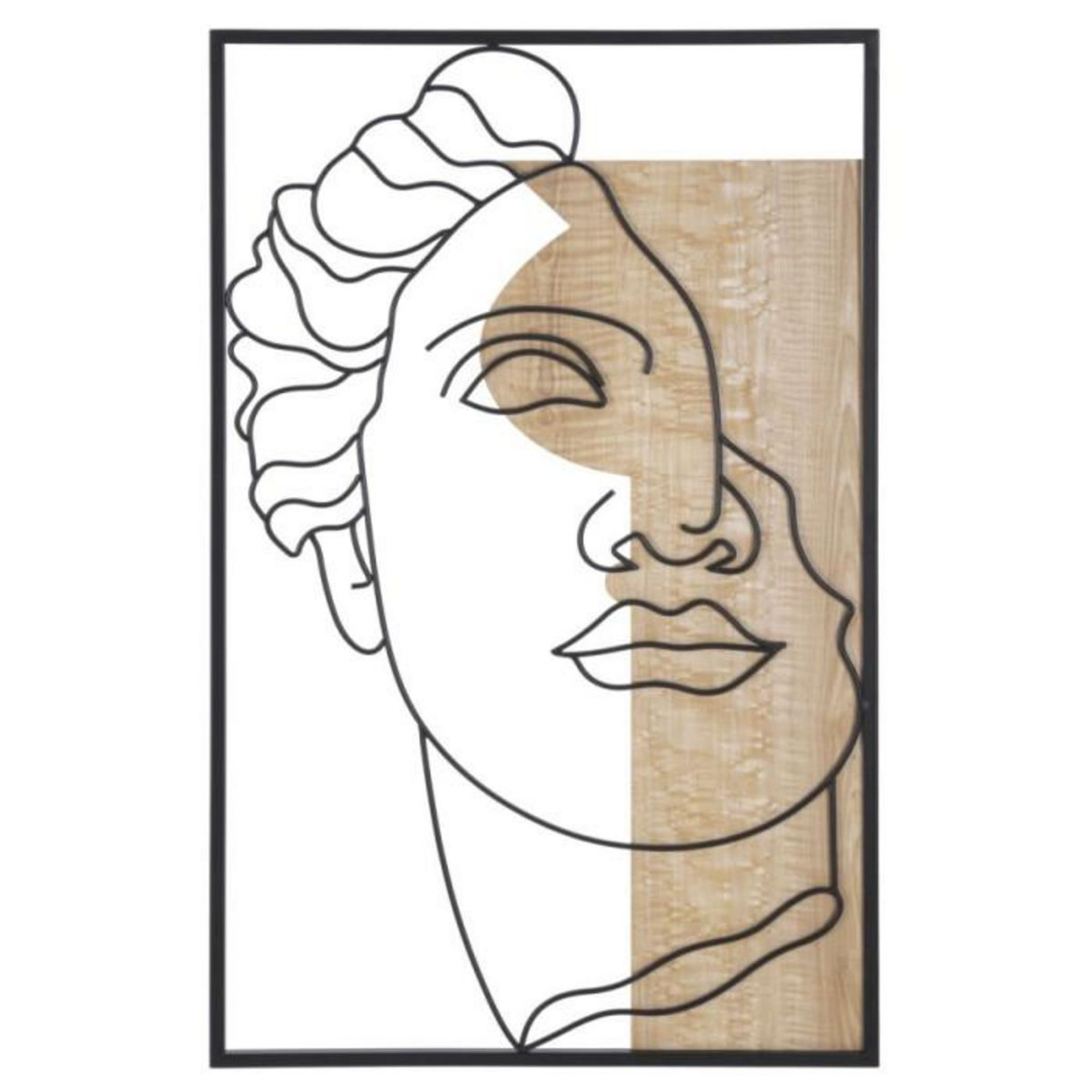 Paris Prix Décoration Murale Encadrée  David Face  80cm Naturel & Noir