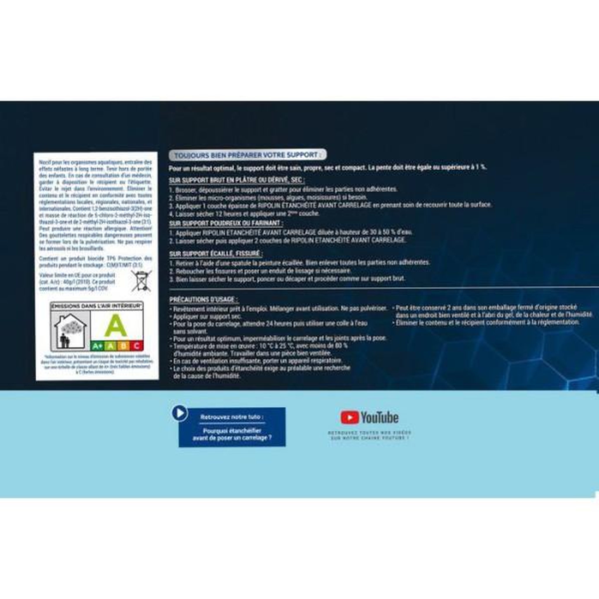 Voir la diapositive 4 : RIPOLIN RIPOLIN Peinture avant carrelage 2,5l