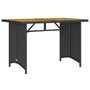 Voir la diapositive 2 : VIDAXL Table de jardin et dessus en bois noir 110x68x70 cm poly rotin