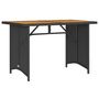 Voir la diapositive 2 : VIDAXL Table de jardin et dessus en bois noir 110x68x70 cm poly rotin