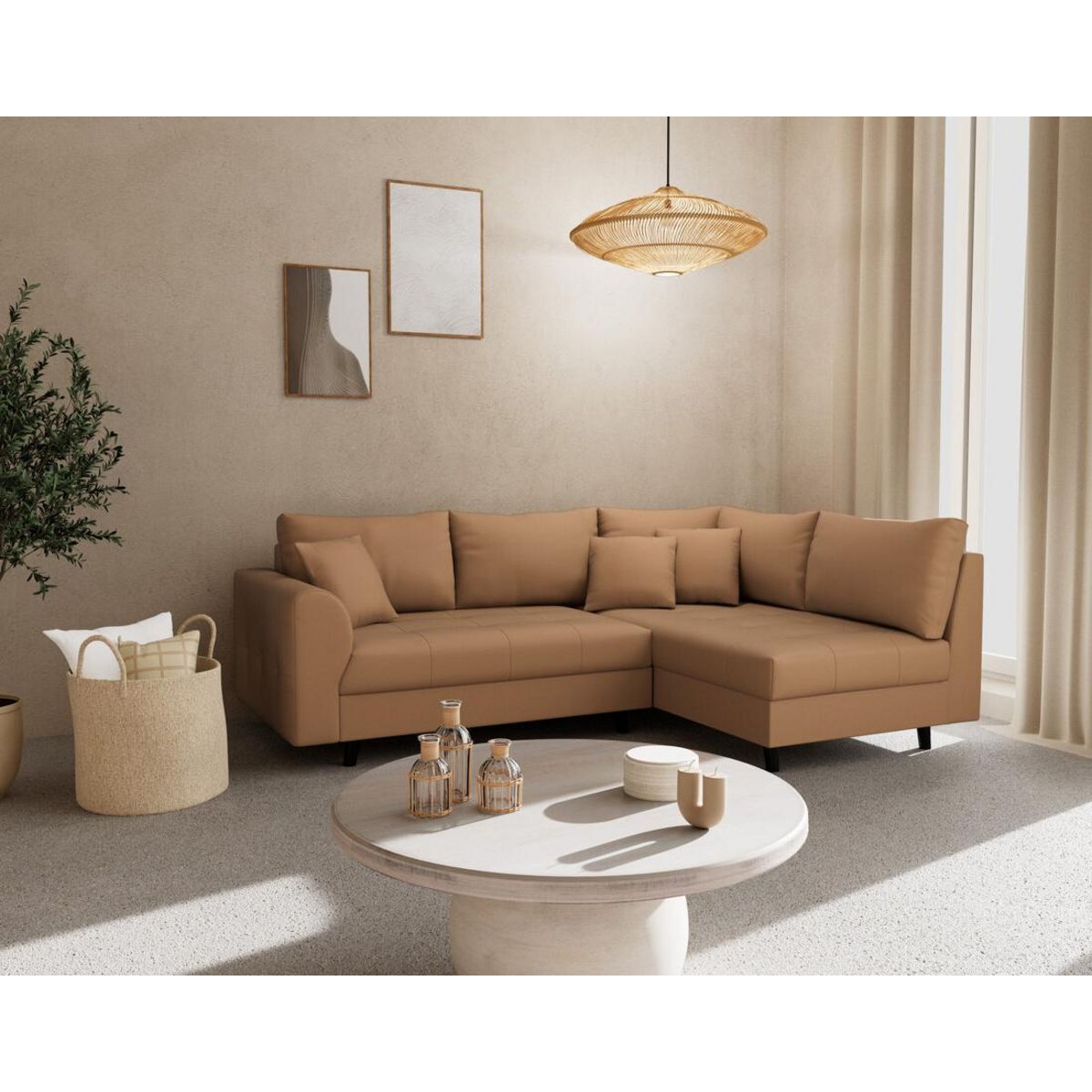 LISA DESIGN Rune - canapé d'angle droit 4 places en simili