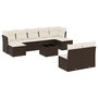 Voir la diapositive 2 : VIDAXL Salon de jardin 10 pcs avec coussins marron resine tressee
