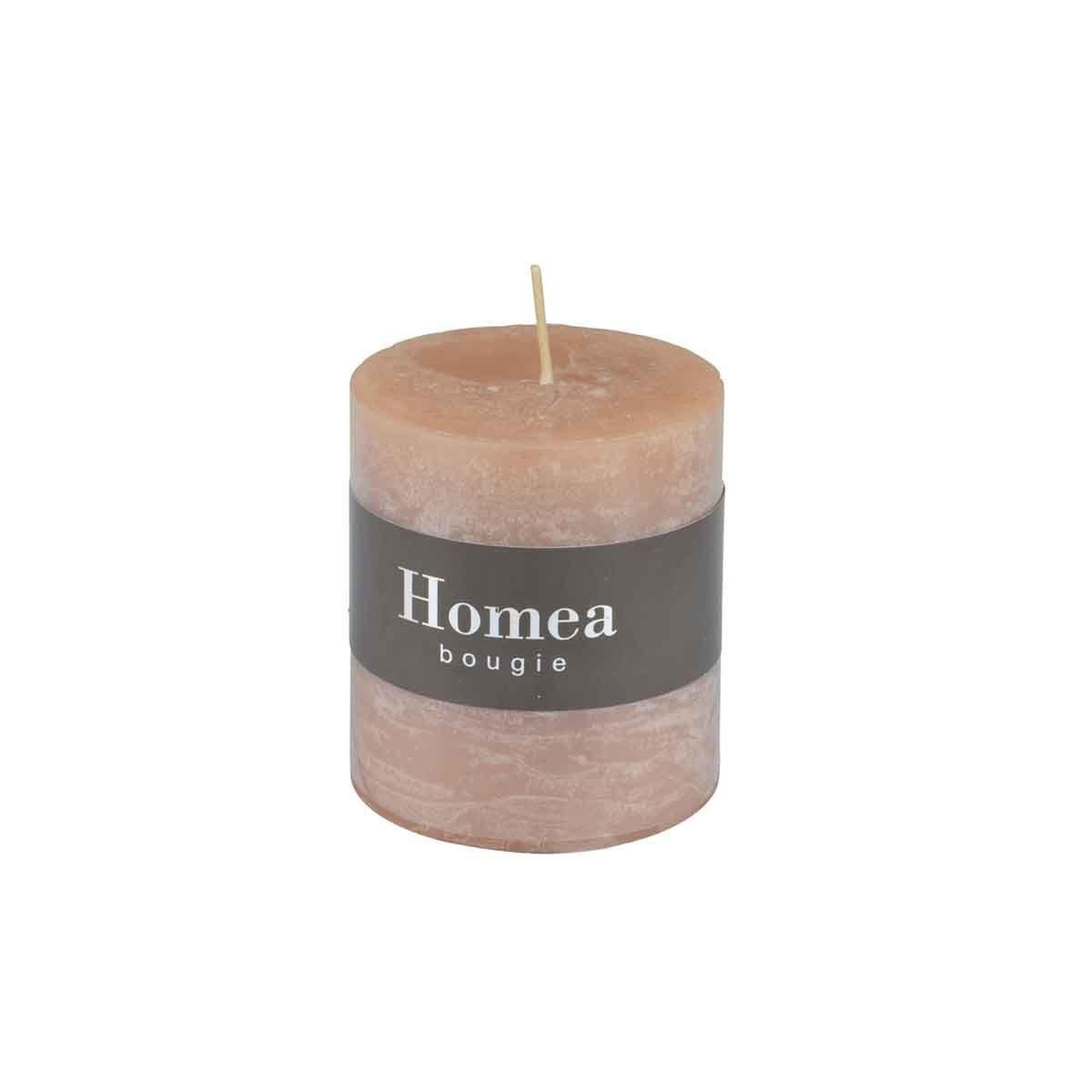 Voir la diapositive 2 : HOMEA Bougie pilier déco  rustique  7cm taupe
