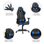 Voir la diapositive 3 : VS VENTA-STOCK Fauteuil de bureau Gaming Racer professionnel Bleu, inclinaison et hauteur réglable