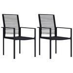 VIDAXL Chaises de jardin lot de 2 Rotin PVC Noir