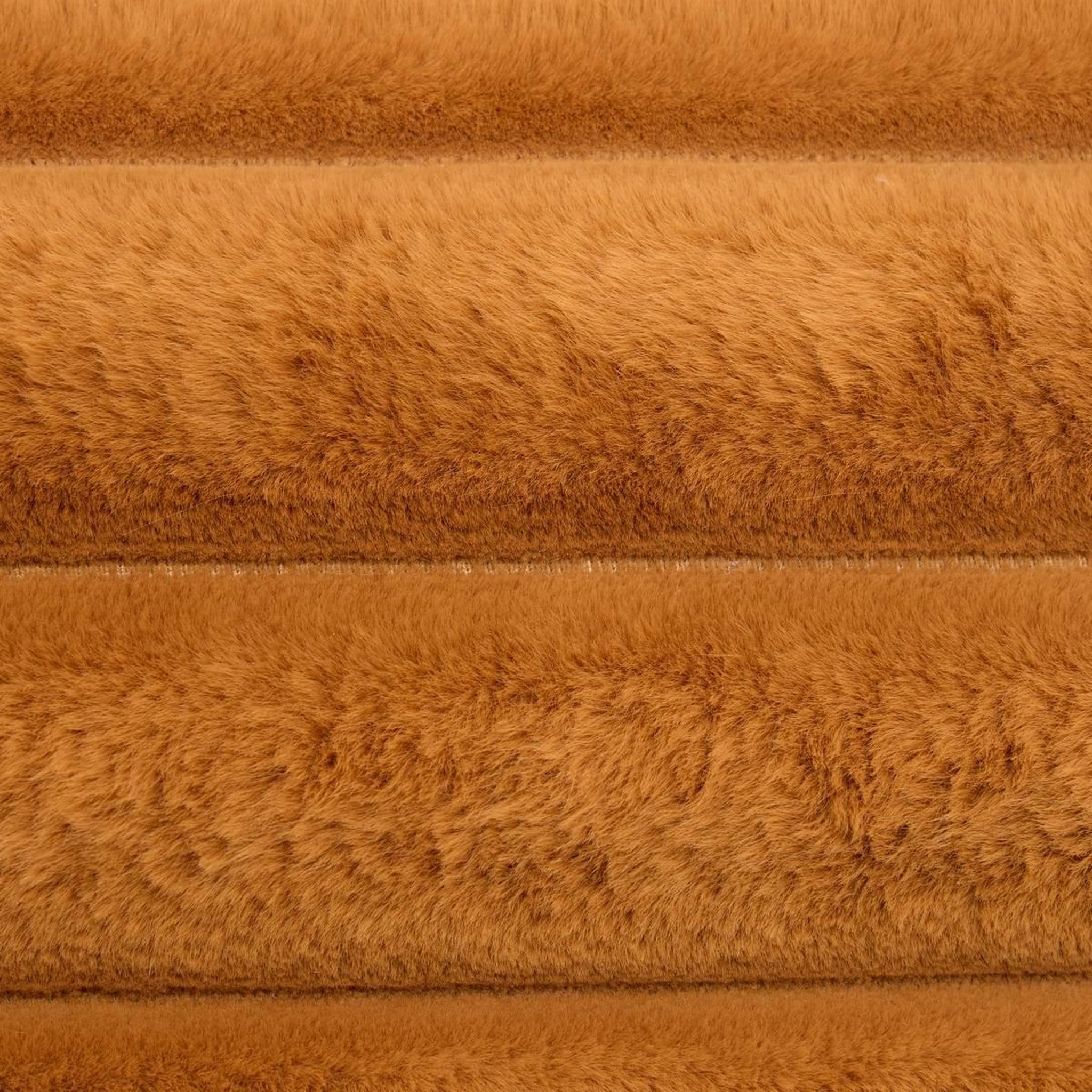 Voir la diapositive 4 : ATMOSPHERA Coussin Imitation Fourrure  Coti  50x80cm Cognac