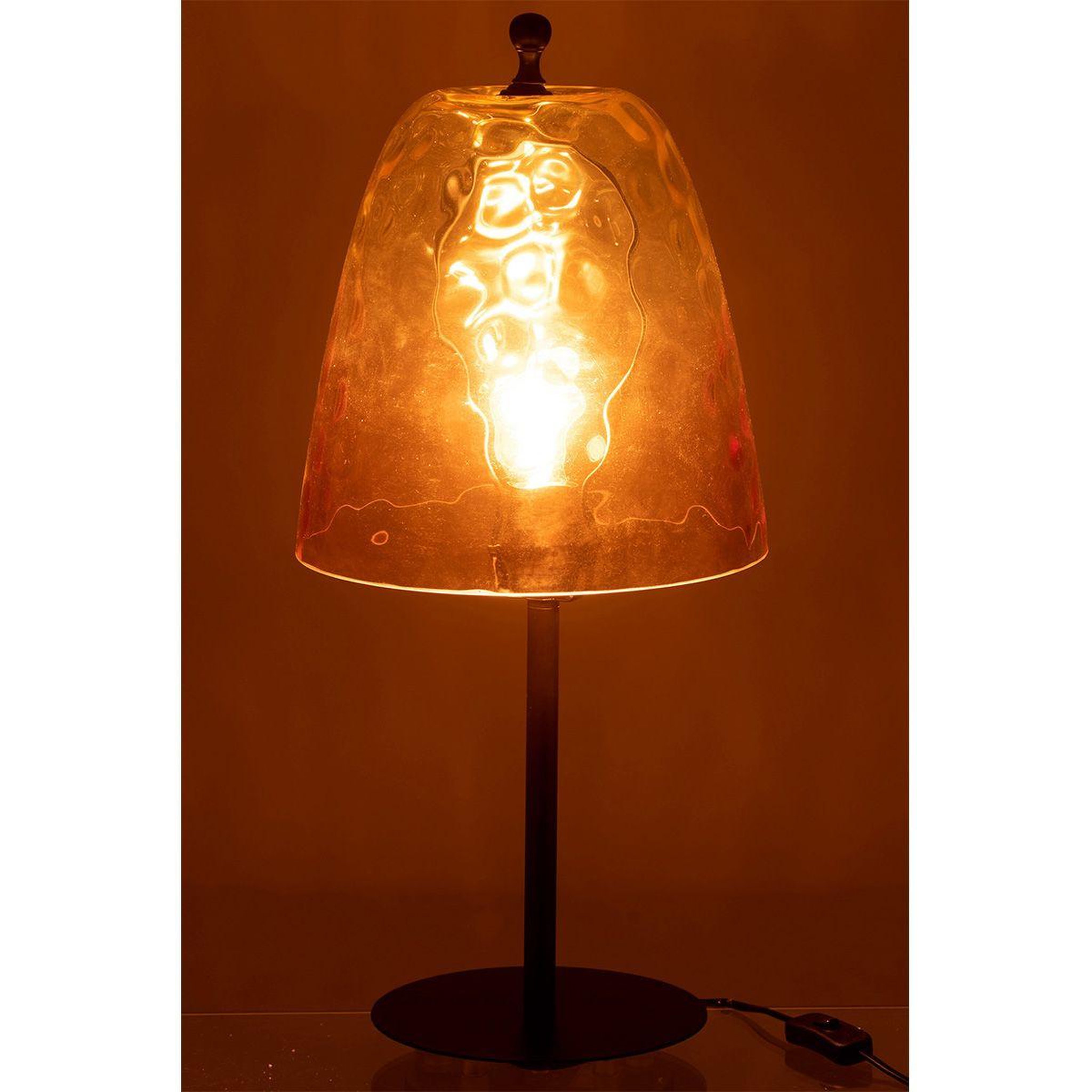 Voir la diapositive 3 : J-LINE Lampe à poser en verre  océane  58cm jaune