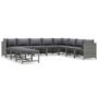 Voir la diapositive 2 : VIDAXL Salon de jardin 11 pcs avec coussins Resine tressee Gris