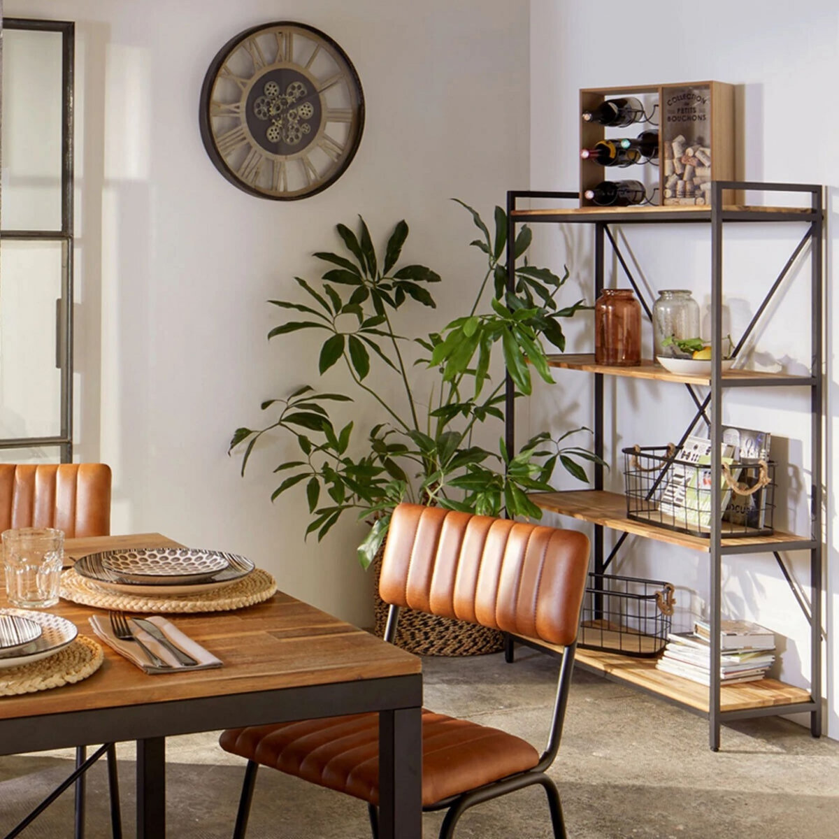 ATMOSPHERA Etagère métal et Acacia 4 niveaux ELEORA