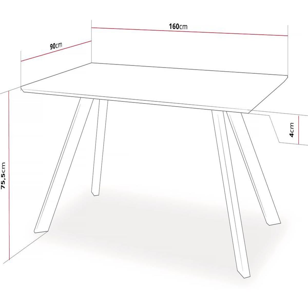 Habitat et Jardin Table repas  Manhattan  Chêne / Noir - 160 x 90 x 75,5 cm