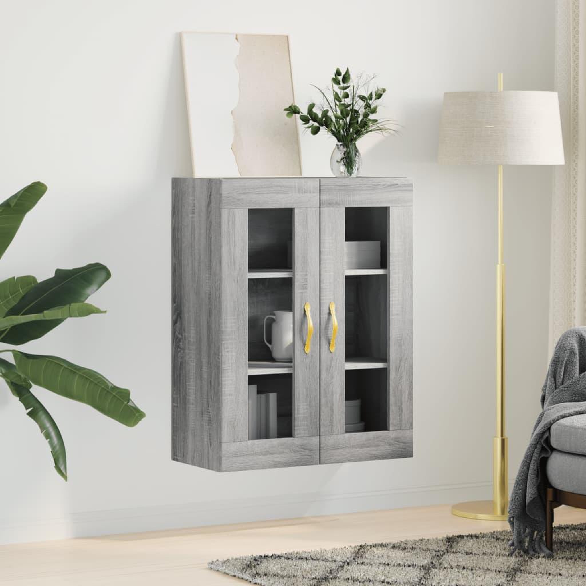 Voir la diapositive 3 : VIDAXL Armoire murale sonoma gris 69,5x34x90 cm