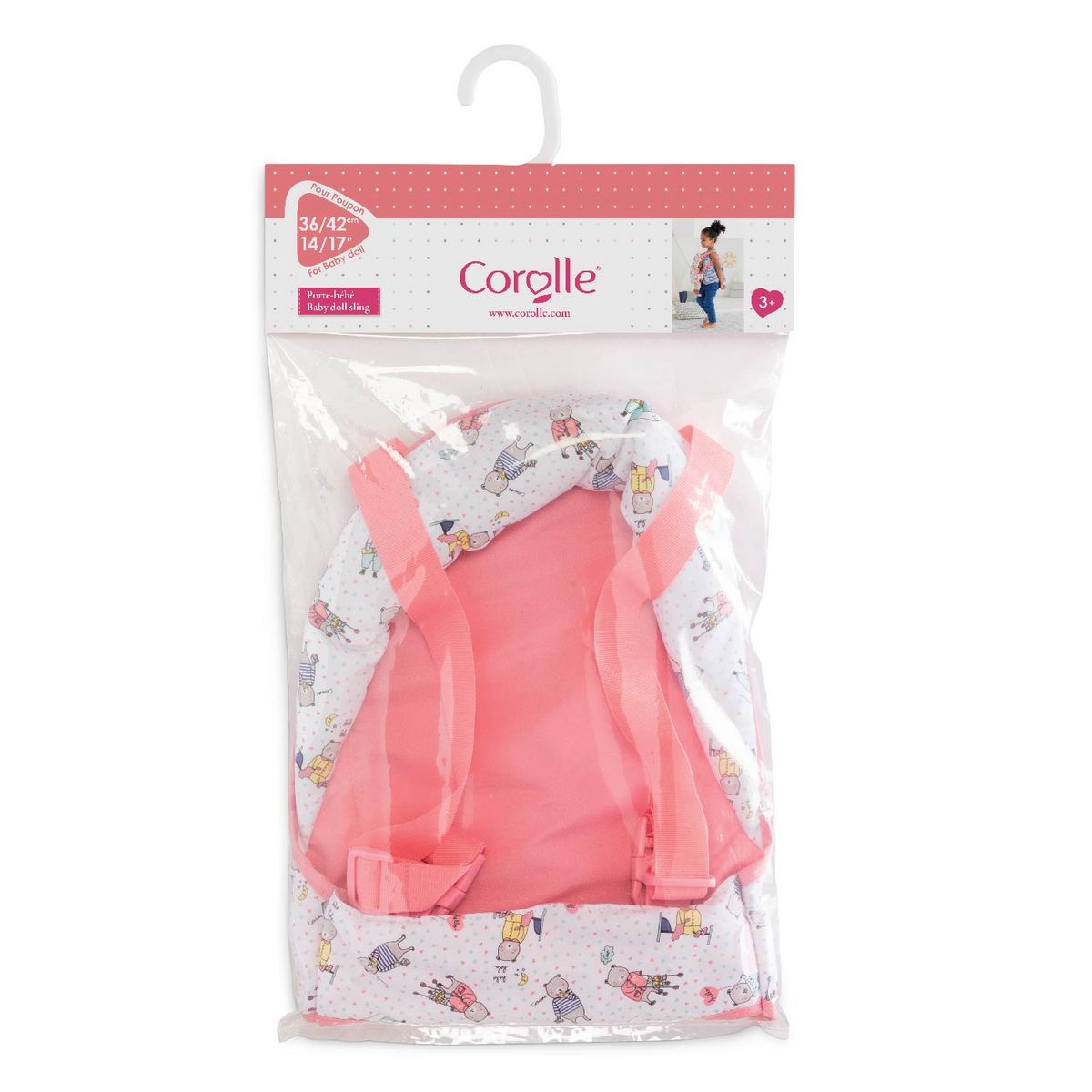 Corolle Porte bébé rose pour poupon de 36 cm et 42 cm