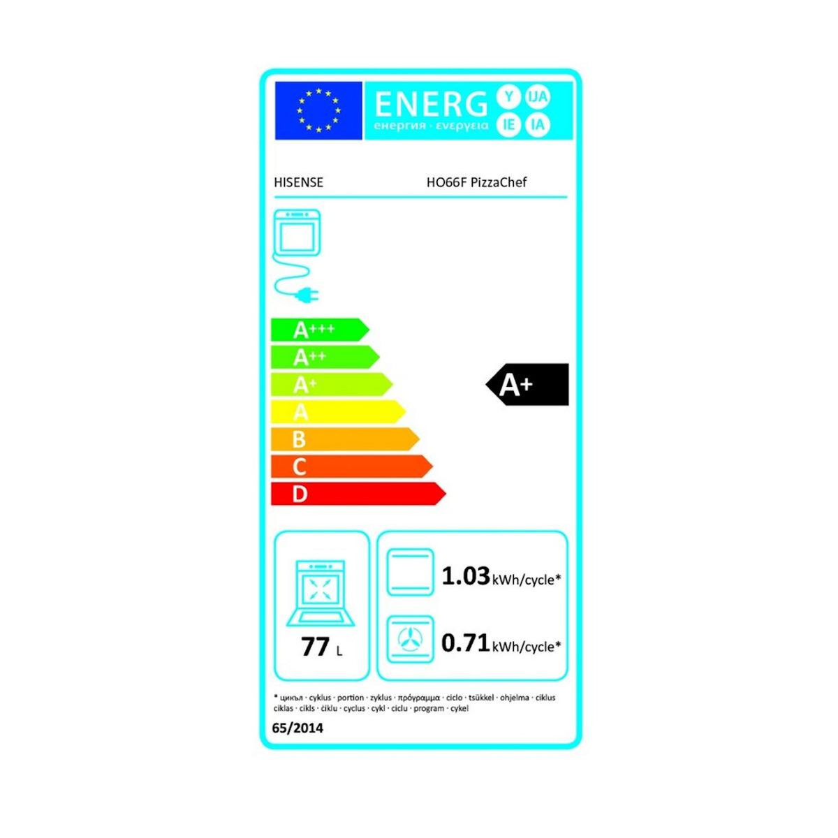 Hisense Four intégrable 59.4cm 77l 3500 w noir - HO66F