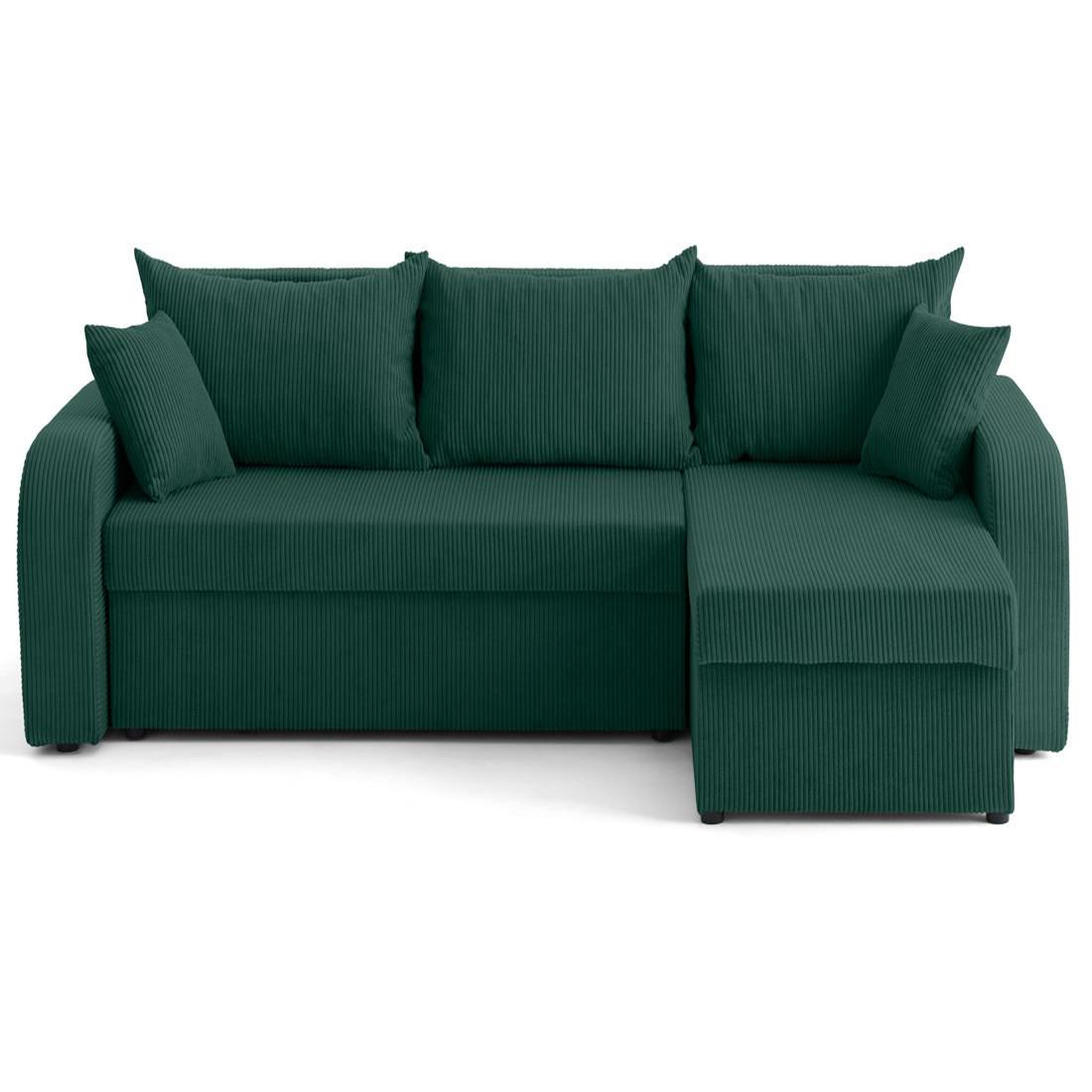 Voir la diapositive 1 : BEST MOBILIER Valos - canapé d'angle réversible - 4 places - convertible avec coffres - en velours côtelé