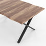 Voir la diapositive 6 : ID MARKET Table à manger rectangle DAKOTA 6 personnes pieds forme en X design industriel 160 cm