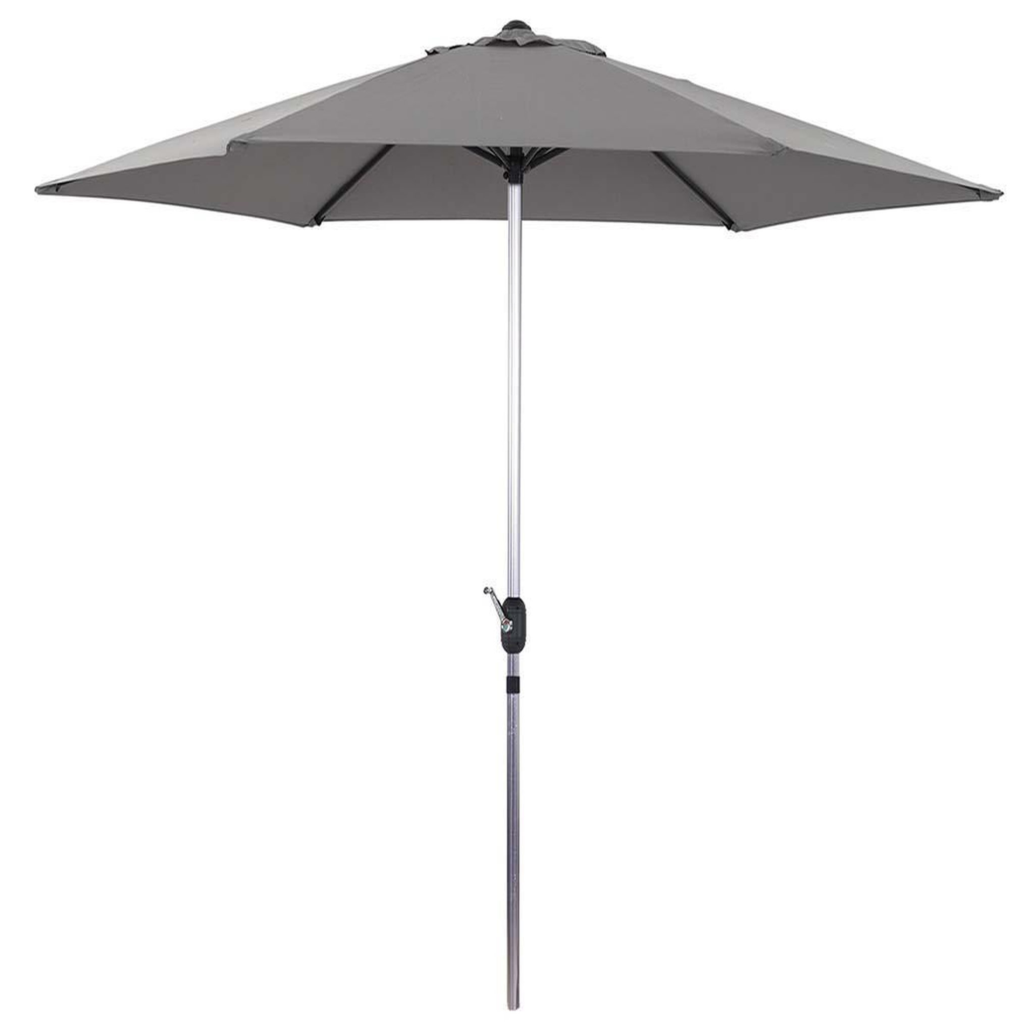 Habitat et Jardin Parasol jardin droit alu  sol  - rond - ø 3m - gris