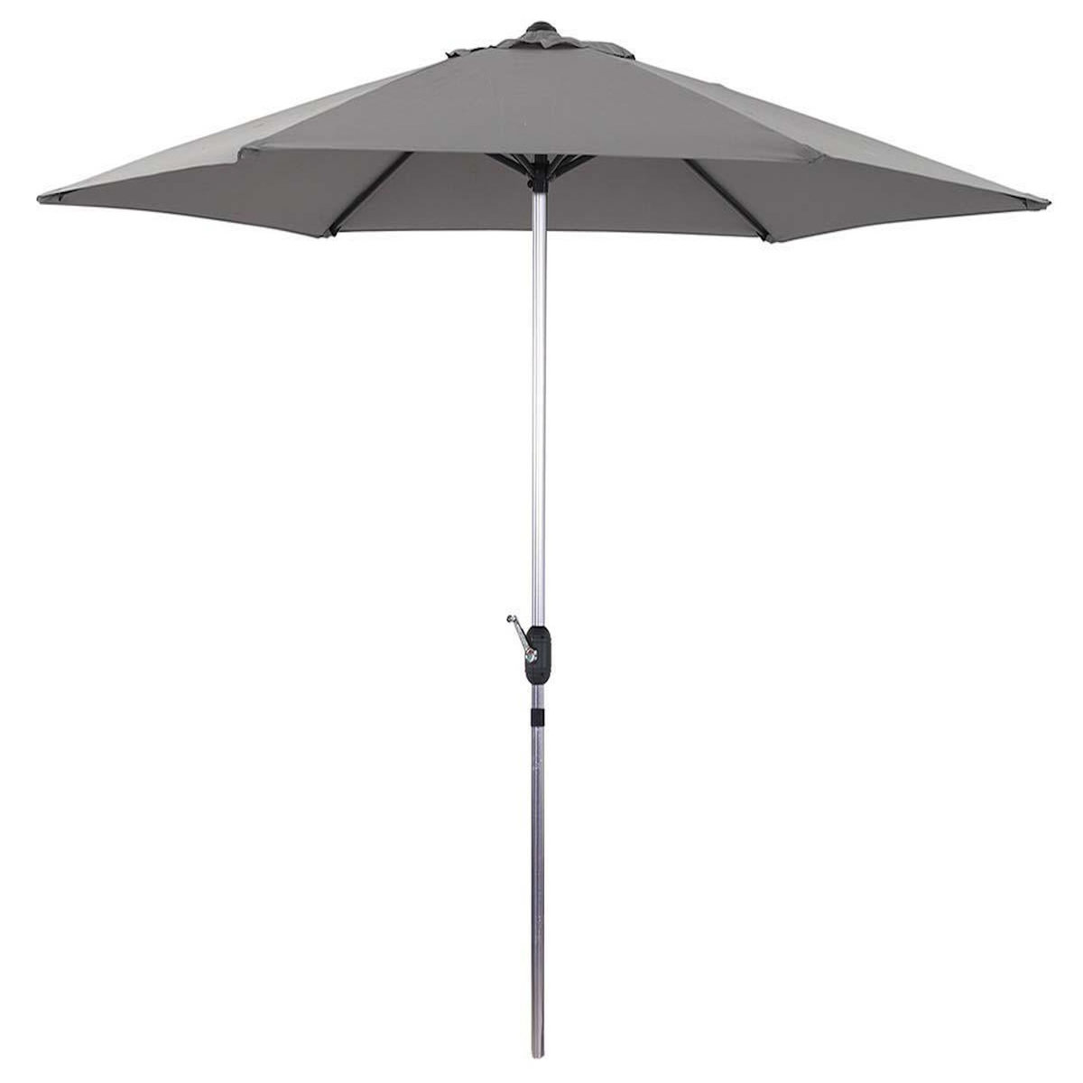 Habitat et Jardin Parasol jardin droit Alu  Sol  - Rond - Ø 3m - Gris