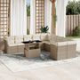 Voir la diapositive 1 : VIDAXL Salon de jardin 11 pcs avec coussins beige resine tressee