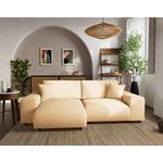 LISA DESIGN Garance - canapé d'angle réversible 4 places en simili. Coloris disponibles : Noir, Marron, Beige