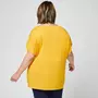 IN EXTENSO T-shirt manches courtes jaune doré avec broderie femme