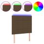 Voir la diapositive 2 : VIDAXL Tete de lit a LED Marron fonce 90x5x118/128 cm Tissu