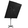 Voir la diapositive 1 : VIDAXL Parasol de jardin en porte-a-faux a double toit noir 250x250 cm