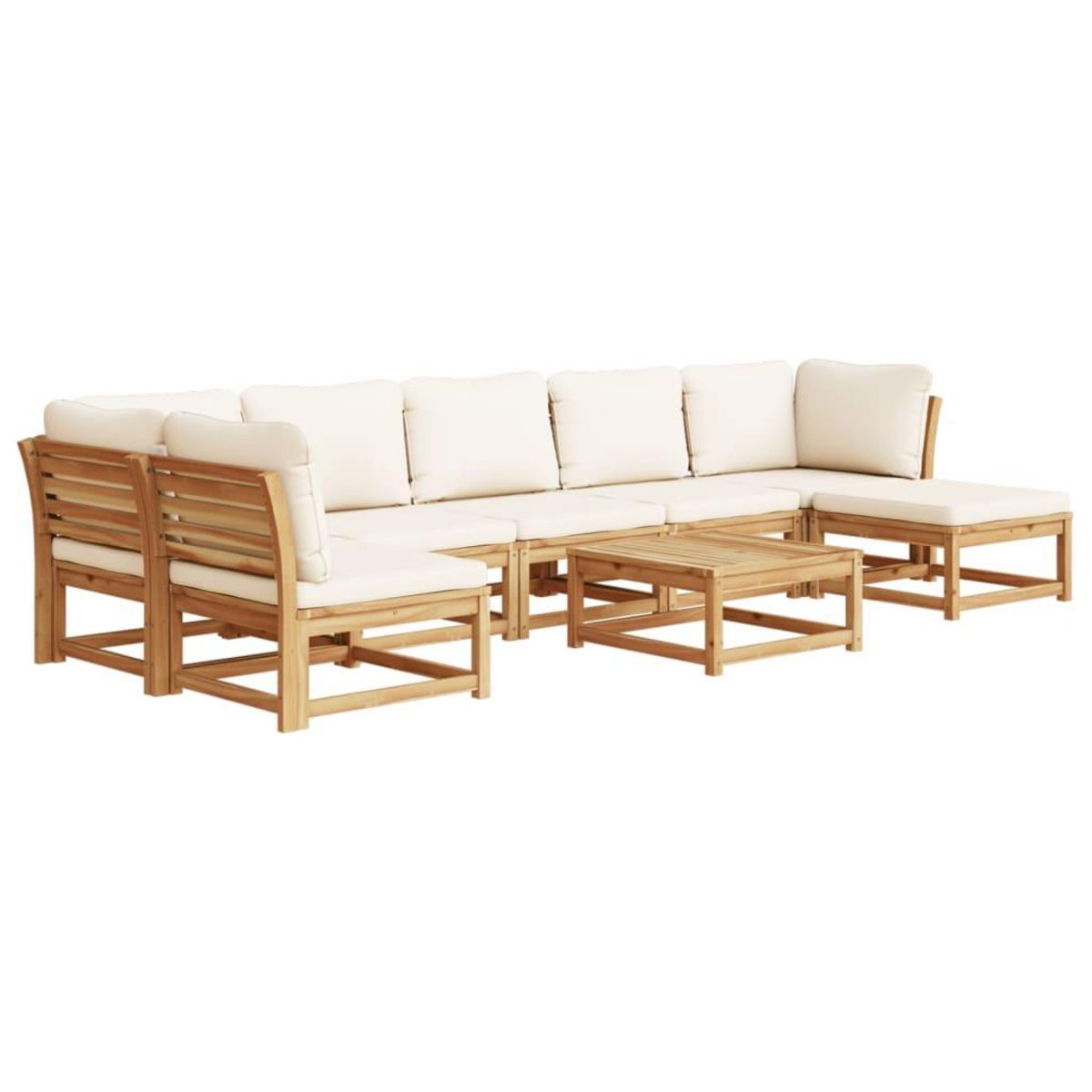 VIDAXL Salon de jardin avec coussins 8 pcs bois massif d'acacia