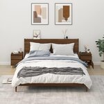 VIDAXL Tables de chevet 2 pcs Chene marron 40x35x50 cm