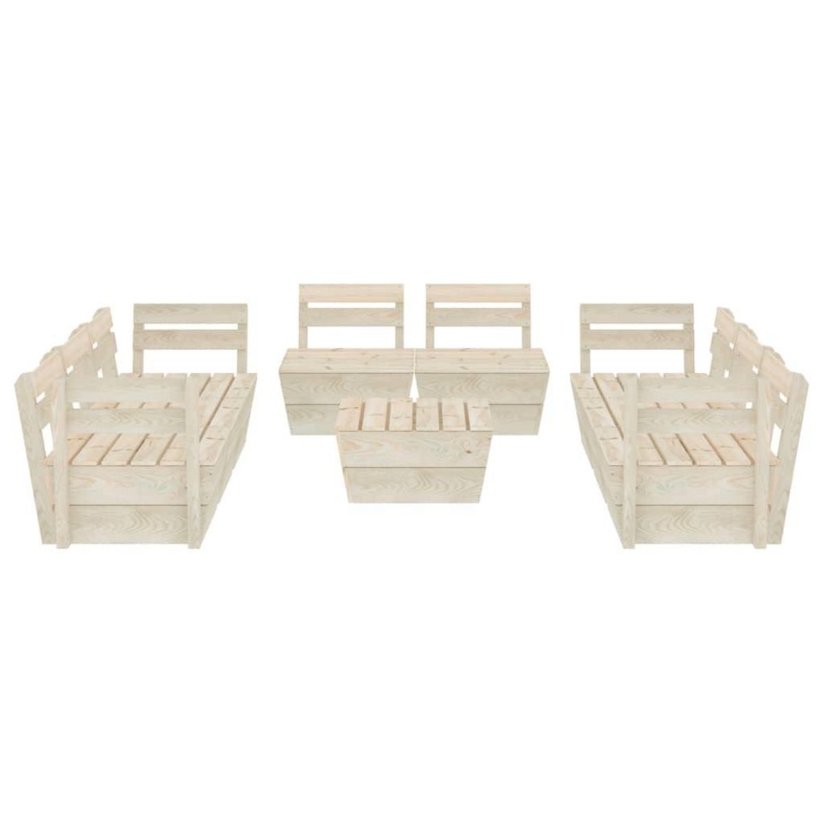 VIDAXL Salon de jardin palette 9 pcs Bois d'epicea impregne