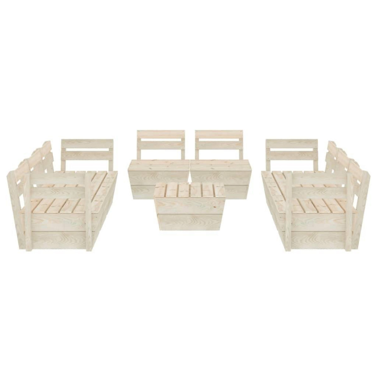 VIDAXL Salon de jardin palette 9 pcs Bois d'epicea impregne