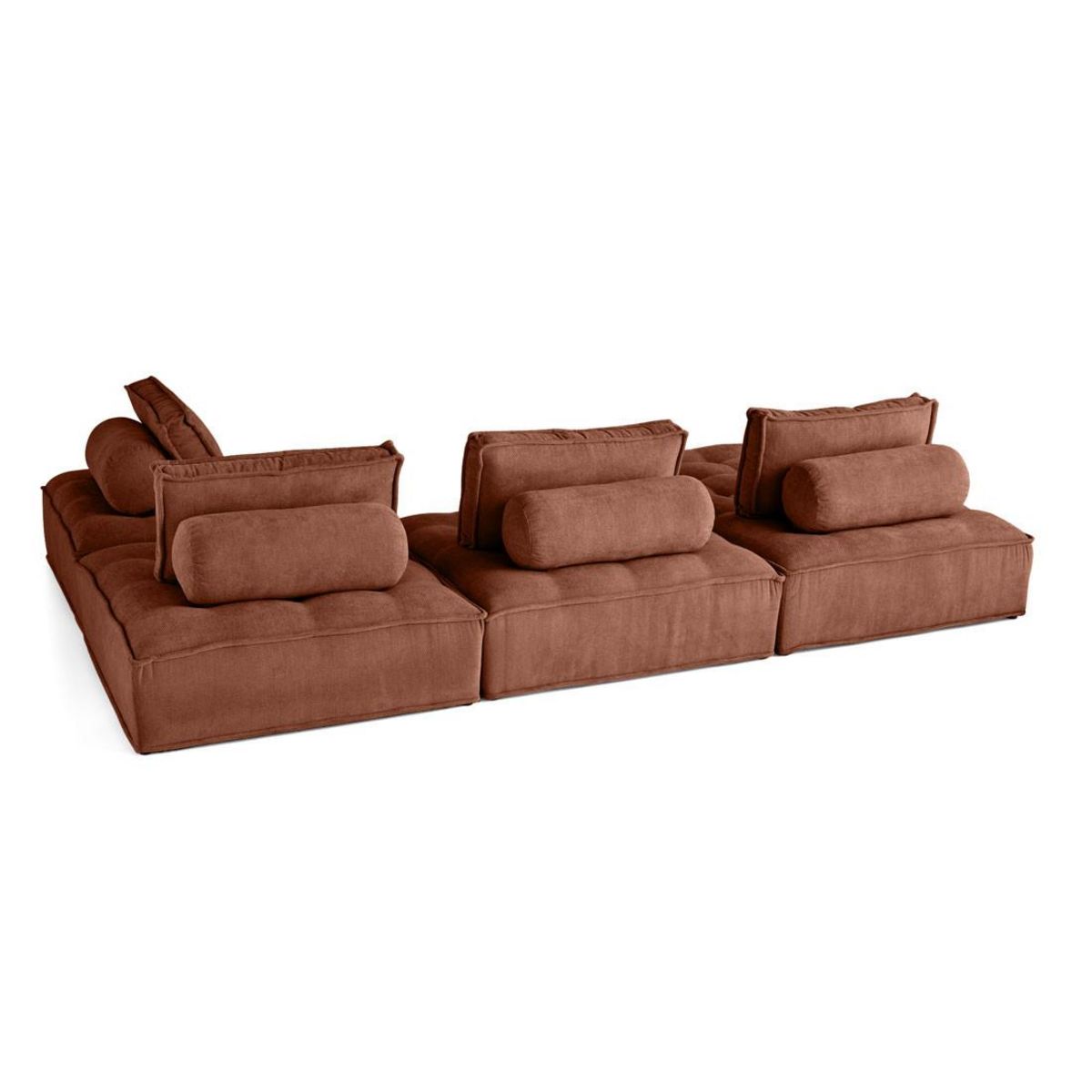 BEST MOBILIER Marisol - canapé panoramique modulable 7 places - velours texturé