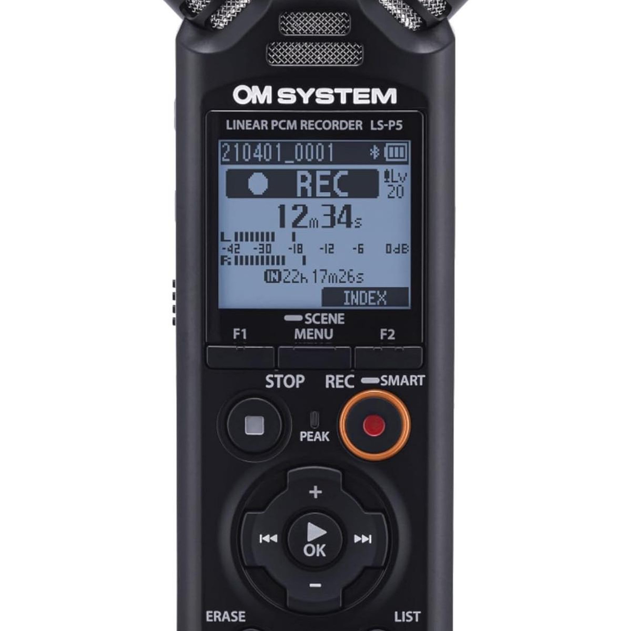 Voir la diapositive 3 : OM SYSTEM Om System Kit Vidéographe LS-P5 Enregistreur Audio PCM Linéaire Stéréo Hi-Res 96kHz/24bit, Tresmic II, 16Go, Bluetooth