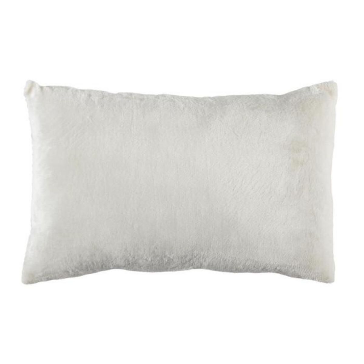 Paris Prix Coussin Déco Flanelle  Grosse Côtes  30x50cm Blanc