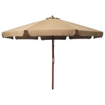 VIDAXL Parasol d'exterieur avec mat en bois 330 cm Taupe