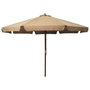 Voir la diapositive 1 : VIDAXL Parasol d'exterieur avec mat en bois 330 cm Taupe